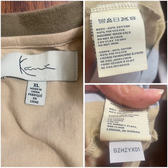 Karl Kani Multicolor Embroidered Big Logo  T-shirt striped blue green size XL - Picture 7 of 7